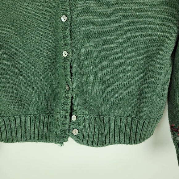 Lands' End 100% Cotton Knit Cardigan Sz Small - Picture 2 of 8